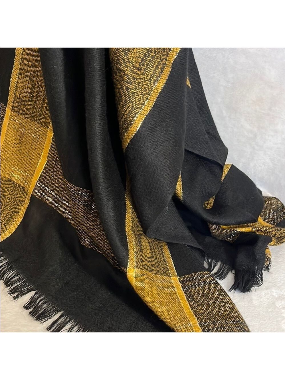 Elegant Black and Gold Scarf